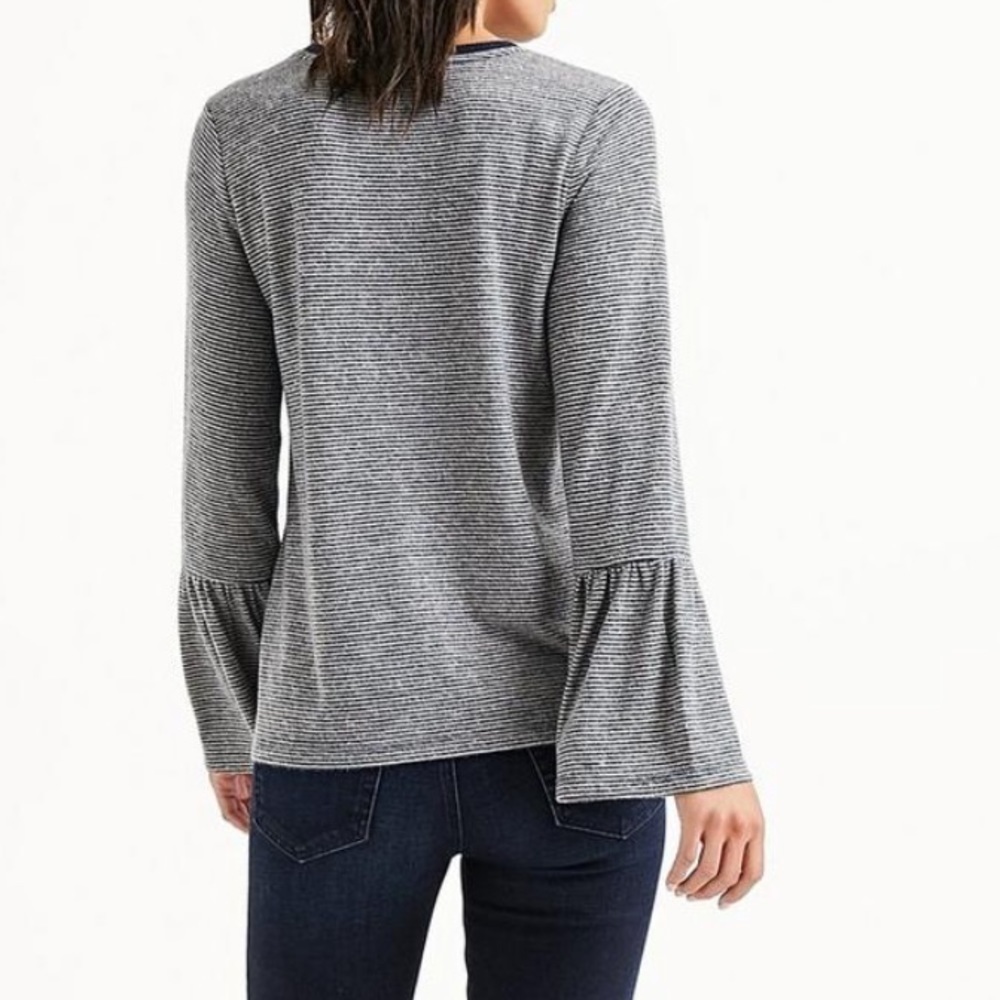 Lucky Brand Striped Bell Sleeve Top - Picture 6 of 7